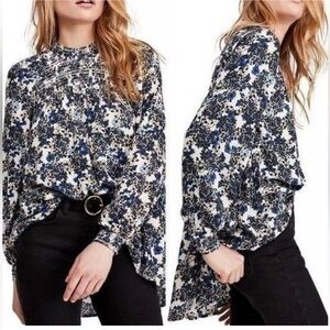 Free People Flowers In Her Hair Smock detail Tunic Top